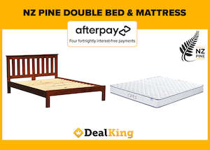 Bed Mattress: NZ PINE DOUBLE SLAT BED + MATTRESS