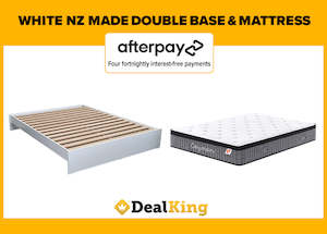 Bed Mattress: WHITE NZ MADE DOUBLE SLAT BASE + POCKET SPRING MATTRESS