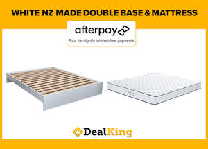 WHITE NZ MADE DOUBLE SLAT BASE + MATTRESS