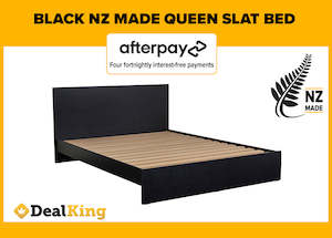 BLACK NZ MADE QUEEN SLAT BED