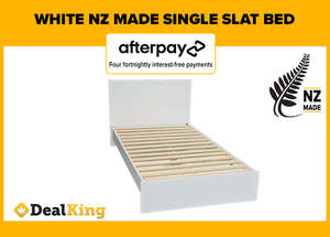 Beds: WHITE NZ MADE SINGLE SLAT BED
