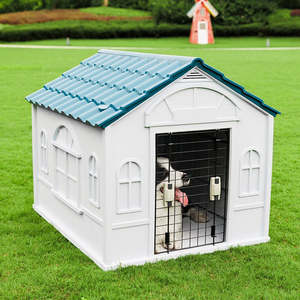 Pet Supplies: Weatherproof Pet Dog House Plastic Dog Kennel for Indoor Outdoor Animal Shelter
