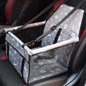 Waterproof Pet Cat Dog Car Seat Cover -  Grey Pawn Bone