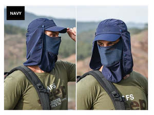 On Sale: NAVY- Sun Hat Wide Brim Bucket Hats Outdoor Fishing Hiking Cap UV Protection