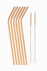 Cutlery: Rose Gold Stainless Steel Straws 722-12