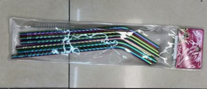 Rainbow Stainless Steel Straws 722-13