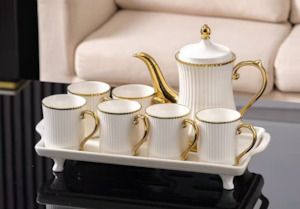 White Tea Cup 8pc Set 803-3