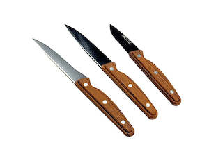 Wooden Handle Knife 3pc 726-8
