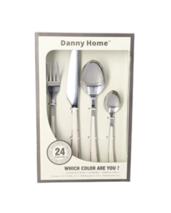 Cutlery: Cream S/S Cutlery 24pc FA01-04