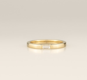 Fine Lines Collection: Baguette East - West Solitaire Ring