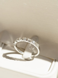 Classic Collection: Baguette & Round Brilliant Cut Diamond Band Ring
