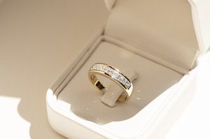 Baguette & Princess Cut Channel Set Diamond Ring