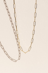 Chain: Barre Link Knife Edge Chain Necklace