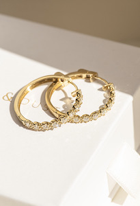 All Earrings: Diamond Crown Hoops (1 Carat Diamond)