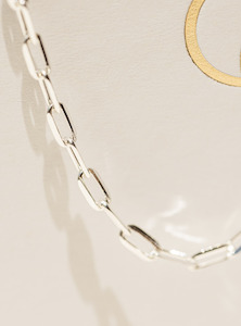 Classic Collection: Sterling Silver Petite Barre Link Knife Edge Necklace