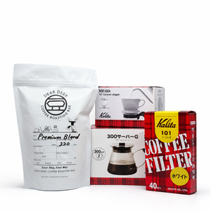 Kalita Coffee Equipments: Hand Drip Starter Kit with Kalita 101 & Premium Blend 220g