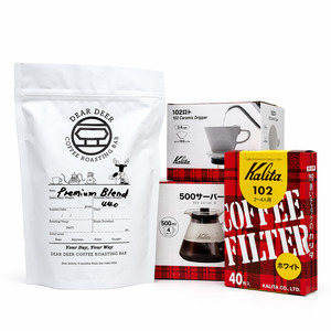 Hand Drip Starter Kit with Kalita 102 & Premium Blend 440g