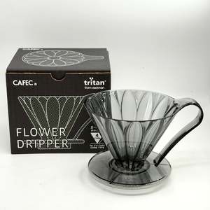 Kalita Coffee Equipments: Cafec Tritan Flower Dripper Black - 2 cup