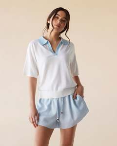 Palmer Polo - Ivory / Azul