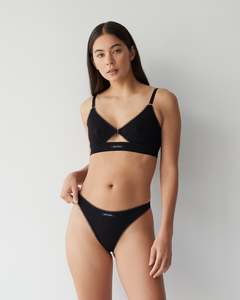 Eyelet Trim Bralette - Noir