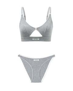 Tops: Eyelet Trim Bralette and Brief Set