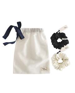 Home Page Collection: Silk Scrunchie Two Pack - Ivory / Noir