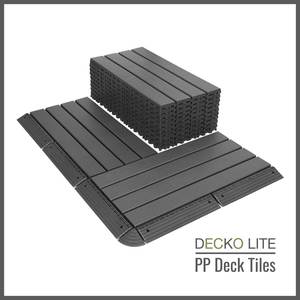 Products: Deck Tiles - GREYSLAT - Interlocking PP Flooring, with Recycled Premium Polypropylene | DECKO Lite (608x304x20 mm tile)