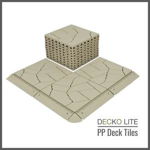 Products: Deck Tiles - BEIGESTONE - Interlocking PP Flooring, with Recycled Premium Polypropylene | DECKO Lite (304x304x20 mm tile)