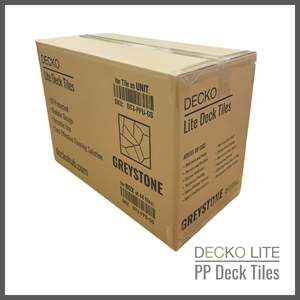 Deck Tiles - <b>GREYSTONE</b> - 1 Box of 44 Interlocking PP Flooring, with Recyc&hellip;
