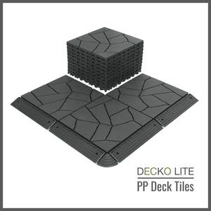 Deck Tiles - <b>GREYSTONE</b> - Interlocking PP Flooring, with Recycled Premium &hellip;