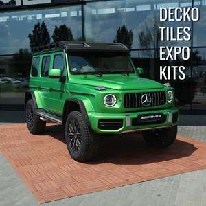 Products: Deck Tiles Expo Kits - Premium WPC Interlocking - | DECKO - Choose from standard sizes or create a custom-sized order tailored to your needs!