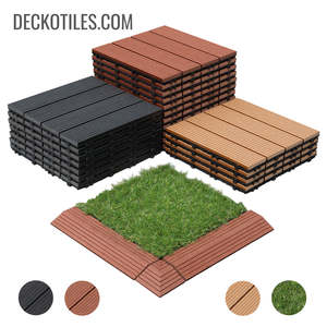 <b>Deck Tiles</b> - Premium WPC Interlocking - Box of 11 tiles = 1m<sup>2</sup> | DECKO