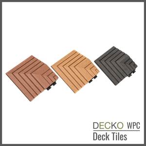 Deck Tile <b>Corner Ramp Edge</b> - for Premium WPC Interlocking Tiles | DECKO (80x80x20mm)