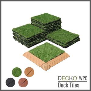 <b>Artificial Grass Tiles</b> - Premium Interlocking Turf | DECKO (300x300x20mm)