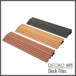 Products: Deck Tile Ramp Edge - for Premium WPC Interlocking Tiles | DECKO (300x80x20mm)