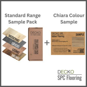 Spc Hybrid Floors: SPC Hybrid Vinyl Plank Flooring Samples Bundle - Standard SPC range + Chiara Colour Sample | DECKO