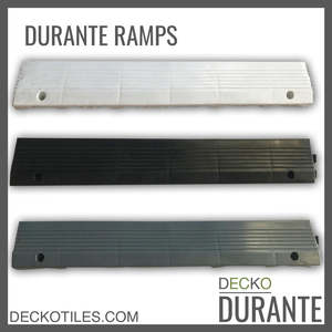 Strong Durante Diy Multipurpose Tiles: Garage Tile Ramp Edge for Interlocking Polypropylene Flooring | DECKO DURANTE (400x60x 18mm)