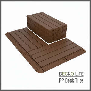 Products: Deck Tiles - BROWNSLAT - Interlocking PP Flooring - High End Polypropylene | 100% Recyclable | DECKO Lite (608x304x20 mm tile)