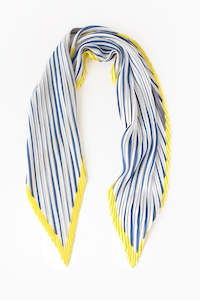 Accessories 1: Pleated Scarf | Yellow & Navy Stripe