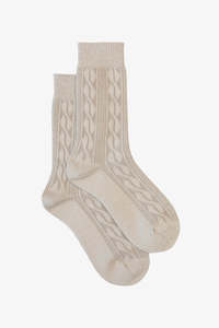 Oatmeal Cable Sock