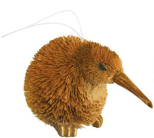 Souvenirs: Kiwi - Natural Fibre Decoration with Christmas Hat - Box Lot Deal (5)