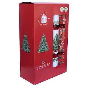 Christmas Party Supplies: Crackers - Family Pack of 8 Red & White