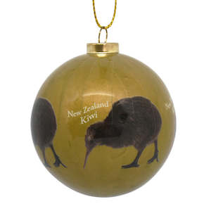 Christmas Decorations Gold: Decoration - New Zealand Kiwi Bauble - Box Lot Deal (6)