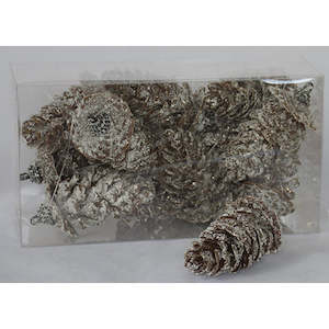 Christmas Decorations Burgundy Purple Pink: Christmas Pinecones - Pack of 12