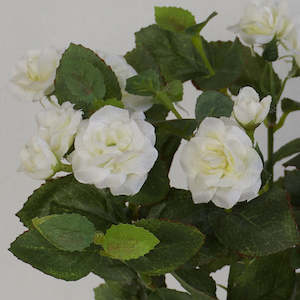Artificial Flowers Cream White: Rose - Diamond Bush - White Pearl