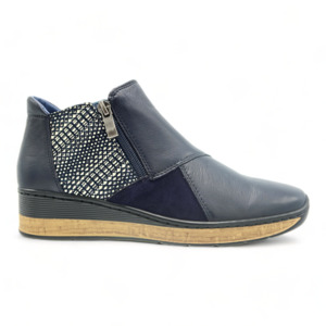 Ladies Wedges: Cassini Marque - Navy Mix