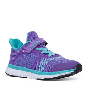 Kids Shoes: Clarks Leon II - Purple/Turquoise