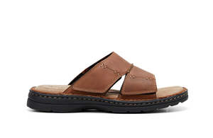Mens Slides: Hush Puppies Soloman - Tan