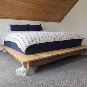 Nz Handcrafted Furniture: Schist & Timber Platform Bed