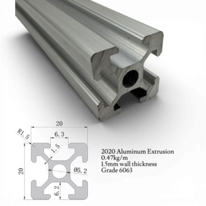 Aluminum Extrusions: 2020 Aluminum Extrusion - T Slot